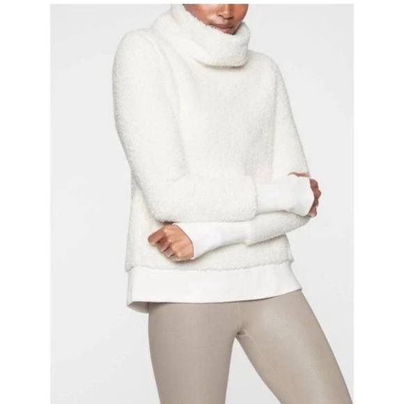 Athleta Nirvana Sherpa Funnel Sweatshirt size Small S - Picture 7 of 9